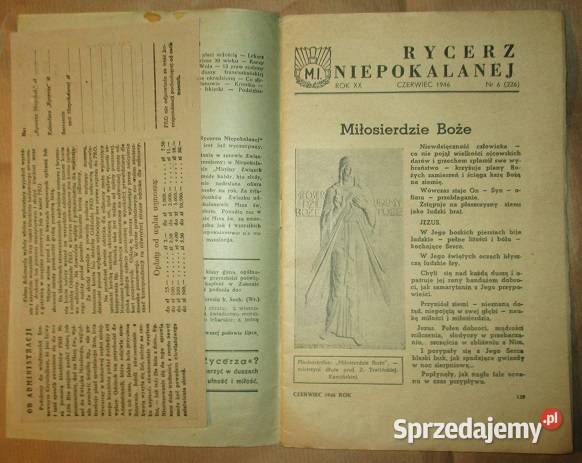 Rycerz Niepokalanej 6 1946 czasopismo religia
