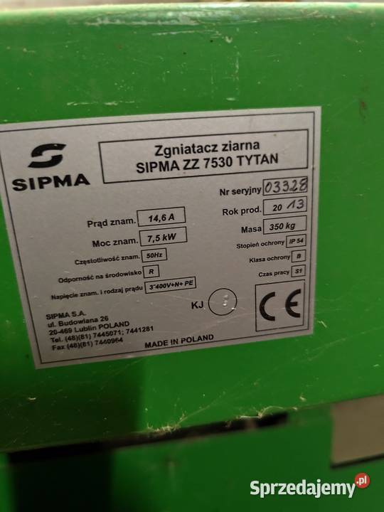 Sprzedam gniotownik sipma tytan zz7530 Tuchowicz
