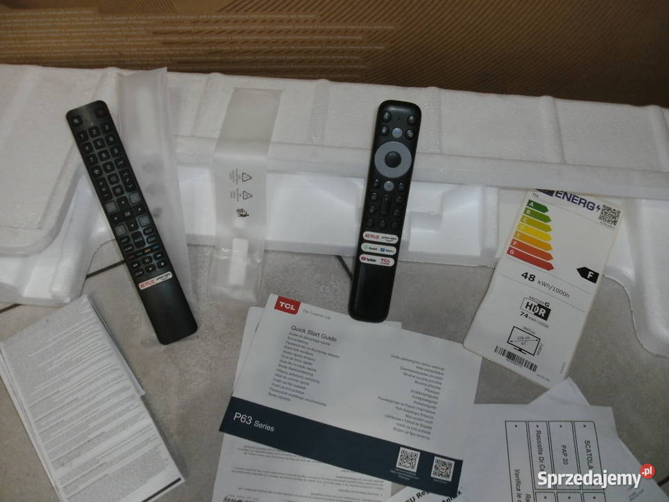 TV 43 4K UHD Smart TV z WiFi GoogleTV YouTube Karlino sprzedam
