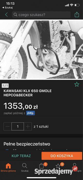 Gmole Kawasaki KLX 650 stelaże osłony komplet Poznań sprzedam