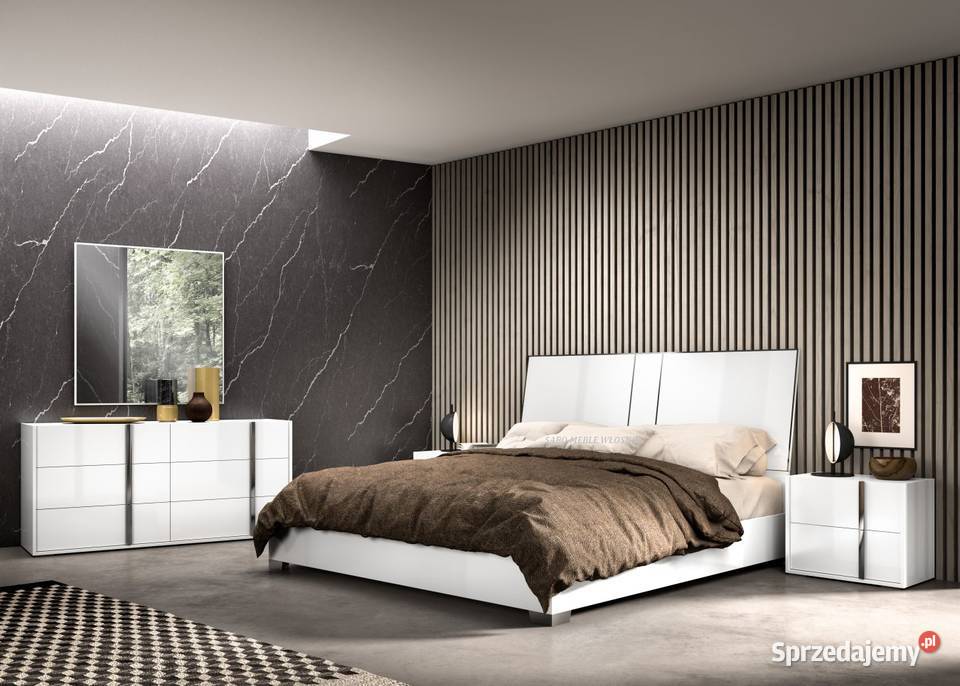 Nowoczesne łóżko 180 włoskie Kolekcja Biała Przemyśl
