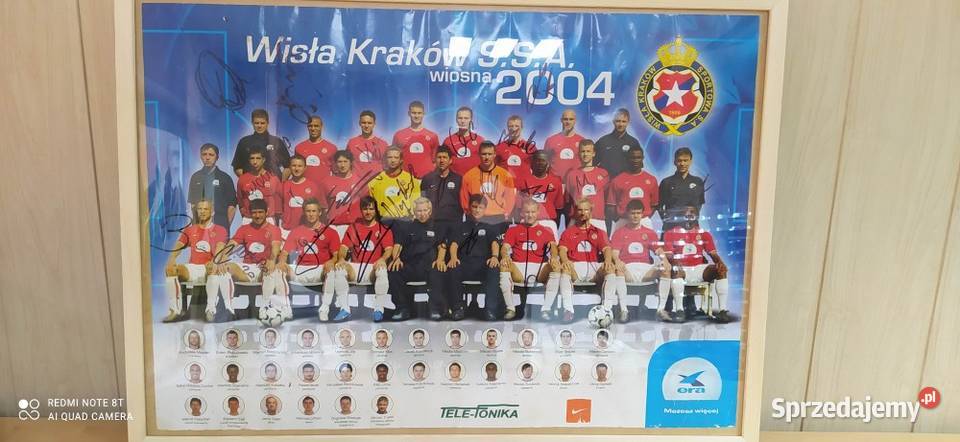 Plakat z autografami Wisla Krakow 2004