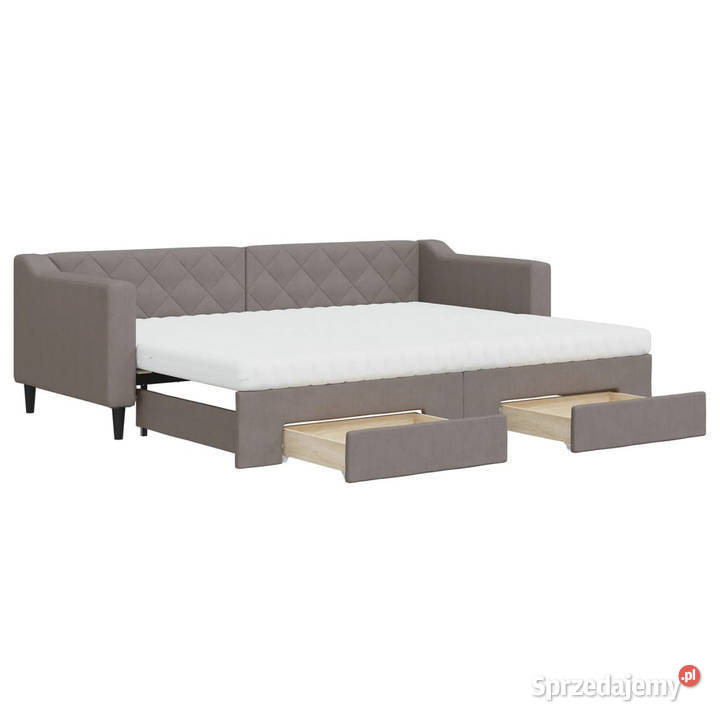 Sofa rozsuwana z szufladami taupe tkanina 80x200 Łóżka mazowieckie Warszawa