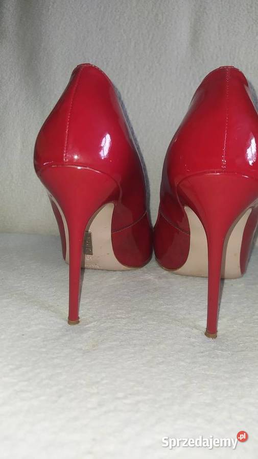 Ekskluzywne nowe czerwone wysokie szpilki 28.5cm Czółenka Ostrów Wielkopolski