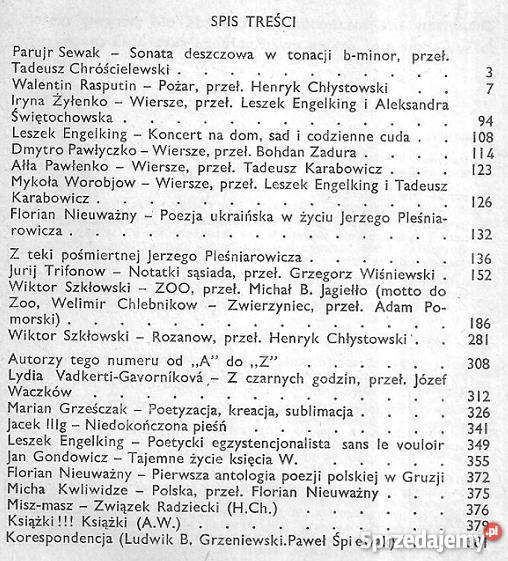 LITERATURA NA ŚWIECIE 1986 8 181 mazowieckie Warszawa