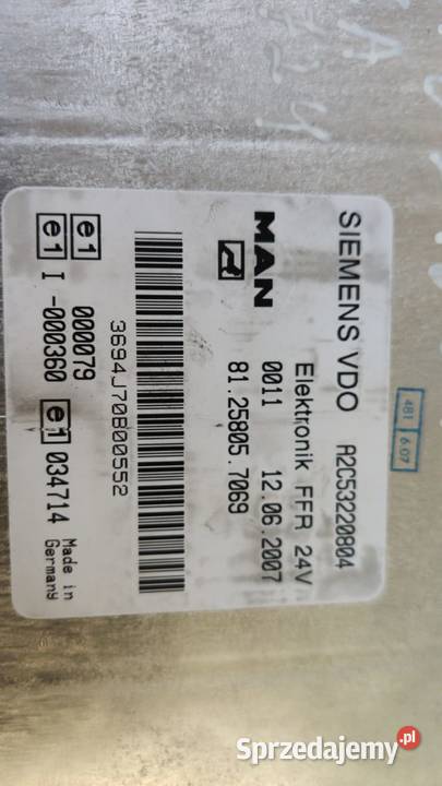 SIEMENS VDO FFR MAN TGL TGM Rzędowice