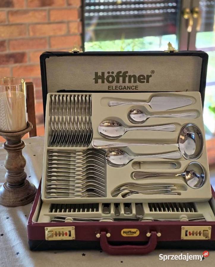 299 Walizka czarno brązowa sztućce Hoffner na 12 Zabrze