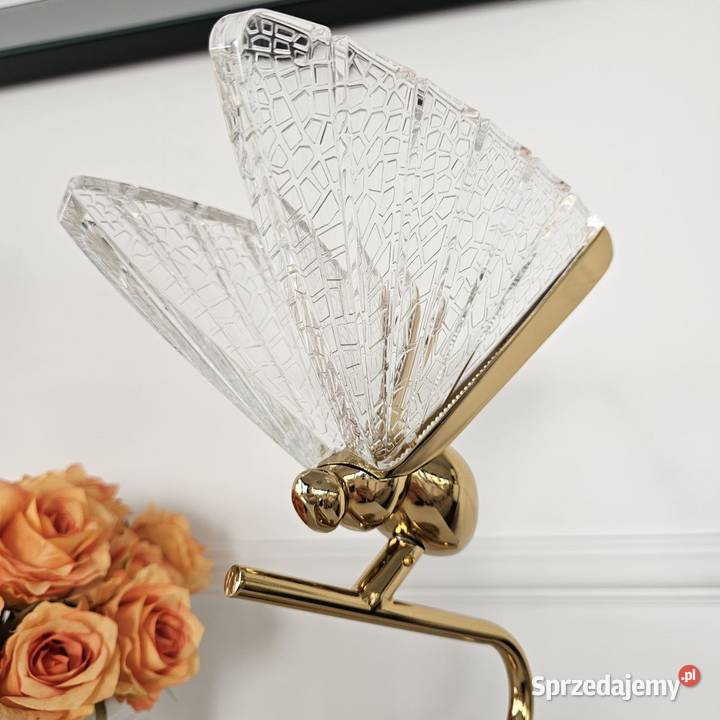 Lampa Stołowa Kryształowa Glamour MOTYL Złota mazowieckie Warszawa