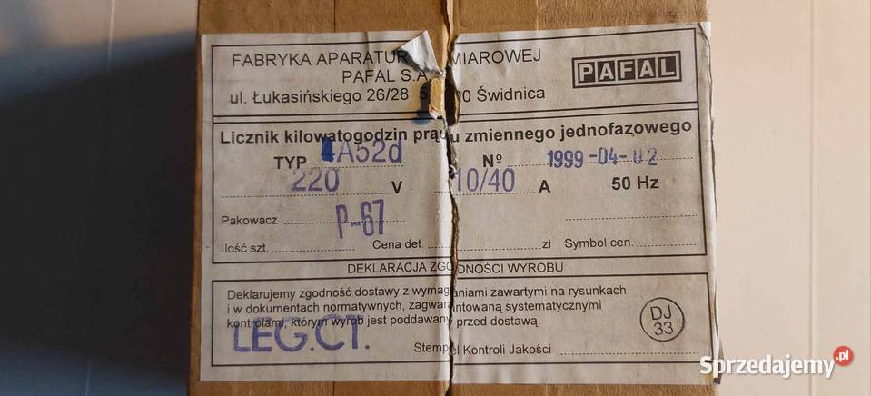 Licznik kilowatogodzin prądu zmiennego śląskie