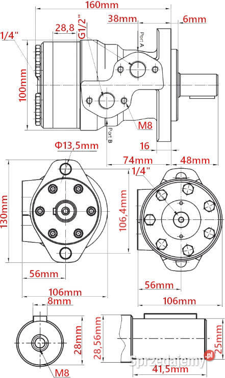 SILNIK Hydrauliczny 160 3 GR2 Mocowanie Tuleja Solec Kujawski