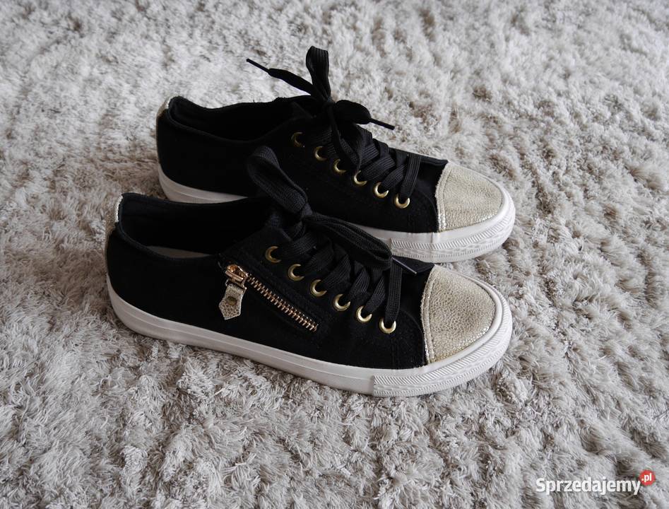 Trampki złote mieniące drobinki zamek 36 Wrocław sprzedam