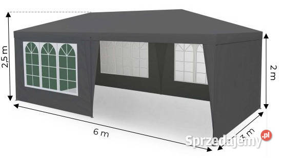 Namiot pawilon ogrodowy handlowy 3x6 m 6 ścianek Smogorzów