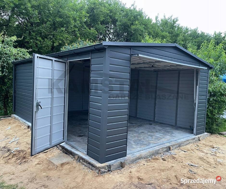 Garaż blaszany 4x6 dwuspadowy w kolorze małopolskie Jodłownik