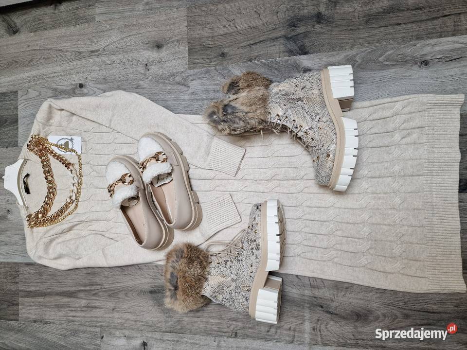 Botki Kozaki Skóra Wąż Futerko 36 inna Żywiec sprzedam