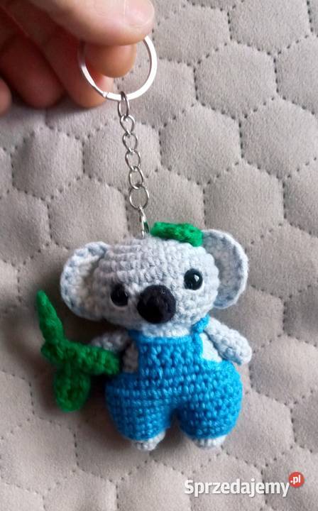 Miś koala wykonany na szydełku brelok zawieszka Rękodzieło Łask