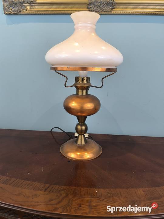 Piękna stara oryginalna lampa mosiężna Antyki łódzkie Łódź
