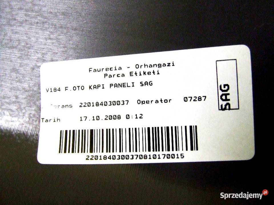 BOCZEK TAPICERKA DRZWI PRAWY FORD TRANSIT 2000 Głogów