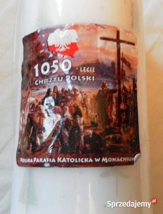 Świeca Pamiątkowa 2knotowa Rocznica Chrztu Kraków