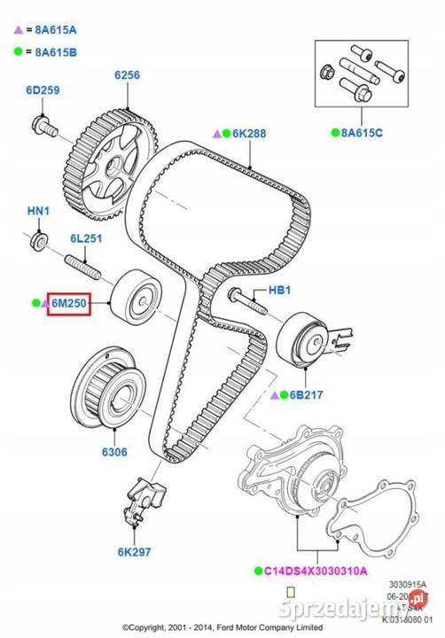 ROLKA ROZRZĄDU FORD FIESTA 0112 C 0710
