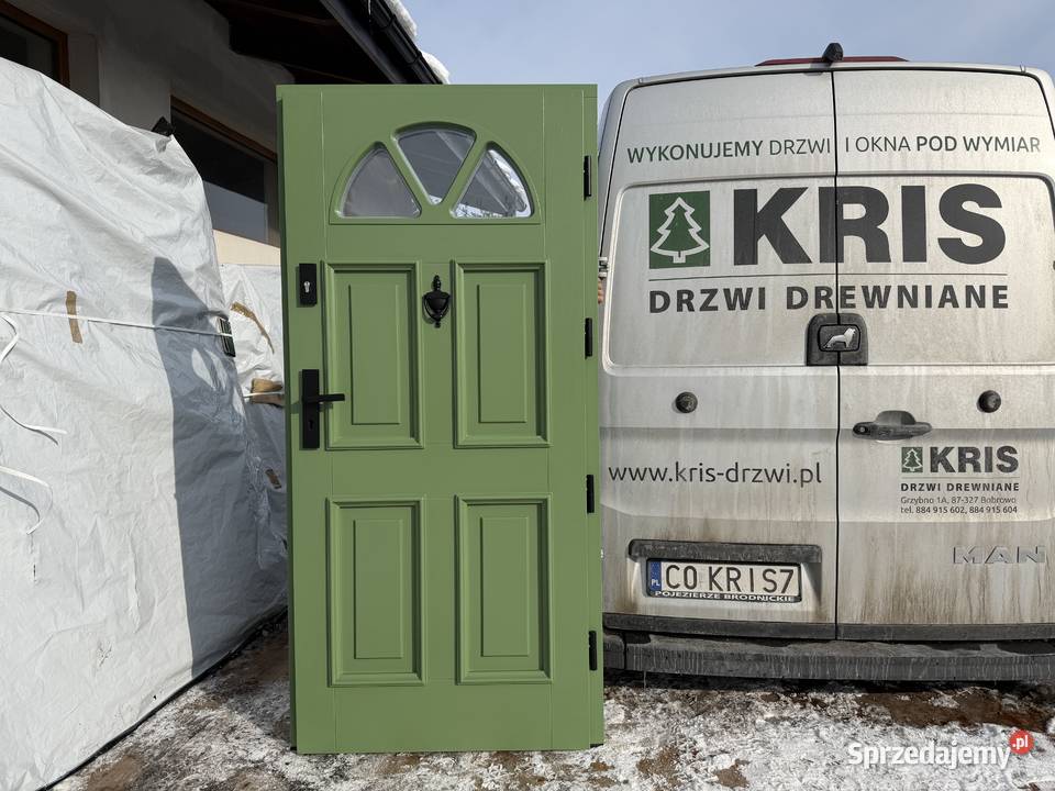 Drzwi zewnętrzne drewniane RĘKI Angielskie Zielona Góra