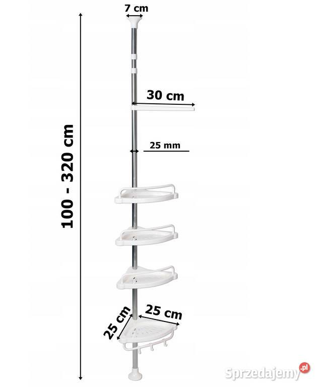 REGAŁ TELESKOPOWA PÓŁKA ŁAZIENKOWA 4 PÓŁKI Choroszcz sprzedam