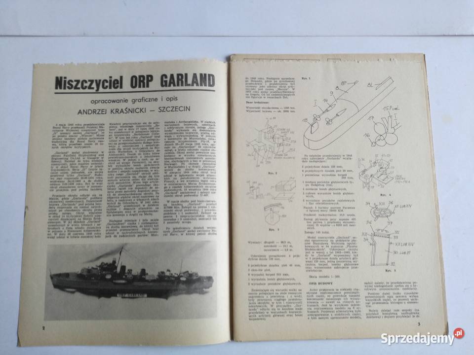 Mały Modelarz 91986 Niszczycie ORP Garland Dąbrowa Górnicza sprzedam