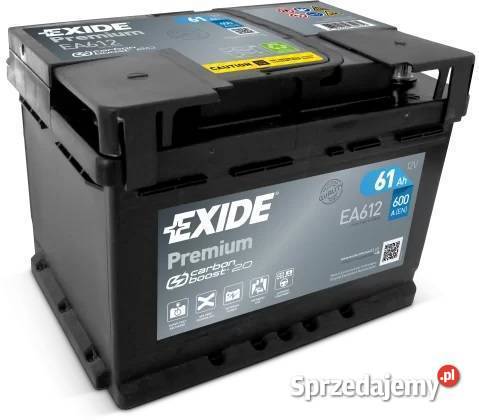 Akumulator EXIDE Premium 61Ah 600A Spyrkówka 5a osobowe Układ elektryczny, zapłon sprzedam