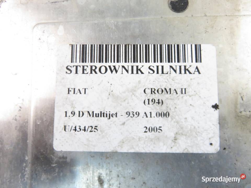 STEROWNIK FIAT CROMA II 19 D Multijet 120 Części samochodowe