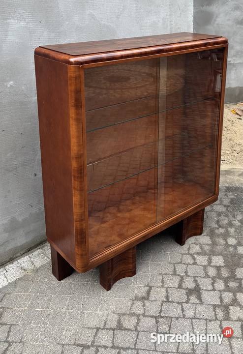 Witryna Orzech ART DECO Antyk Renowacji Idealna Meble