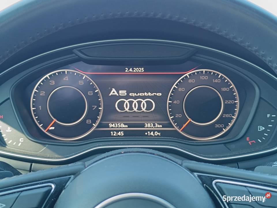 Audi A5 20 TFSI Quattro STronic 252 CYMC ogranicznik prędkości Mrągowo