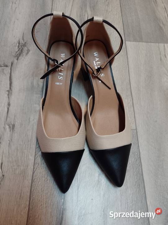 41 Ekskluzywne beżowo czarne czółenka wieczorowe Kraków