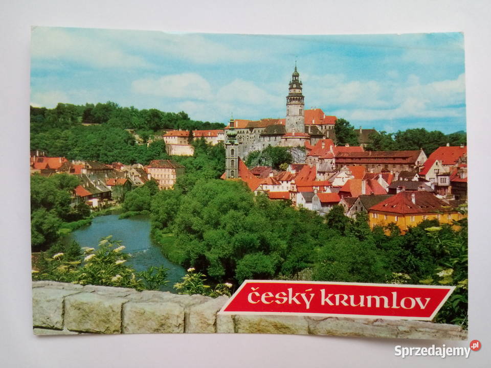 Pocztówka Czeski Krumlow z 1990r Znaczek Dąbrowa Górnicza sprzedam