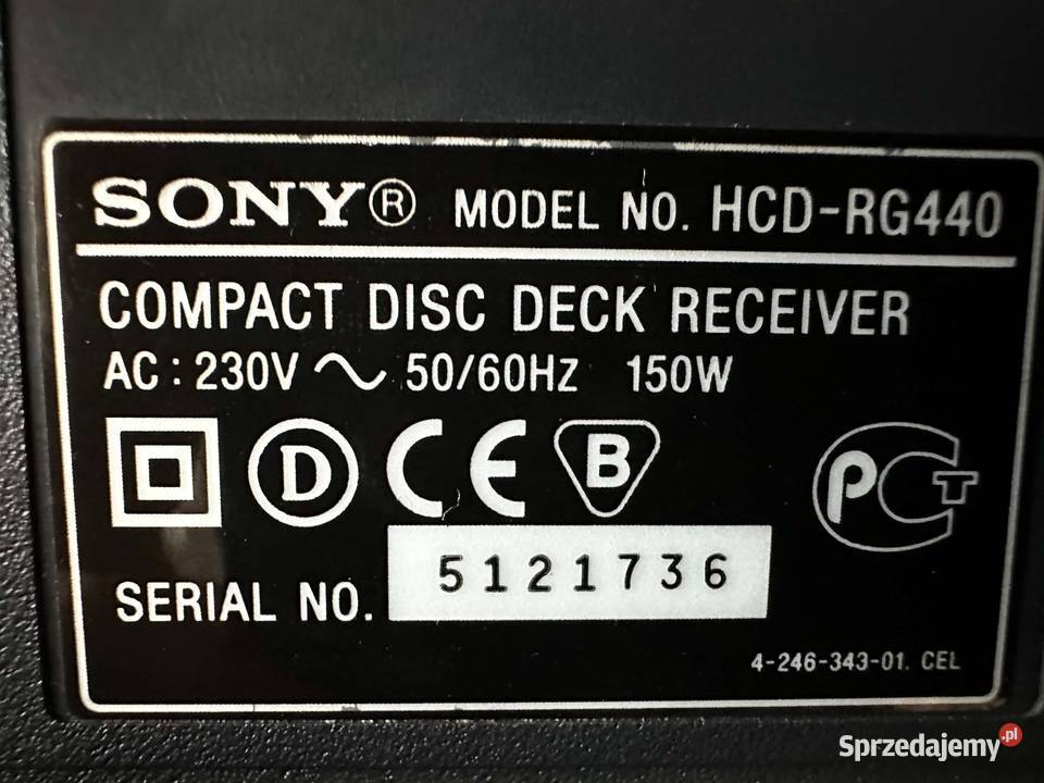 Wieża SONY MHC RG440S ori karton i akcesoria Audio lubelskie Gołąb
