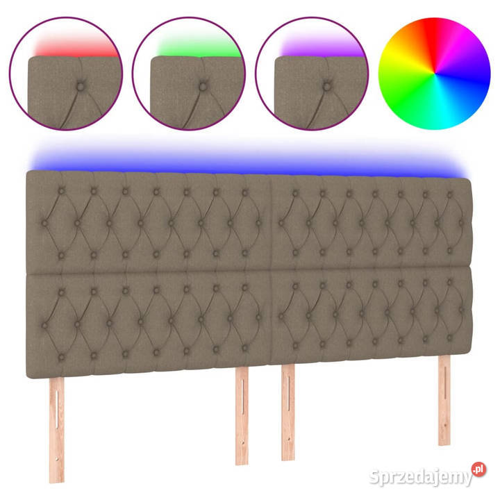 Zagłówek do łóżka z LED taupe 200x7x118128 mazowieckie Warszawa