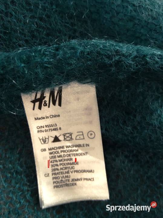 Szal Moherowy Duży Mgiełka Morski Kolor HM Łomża