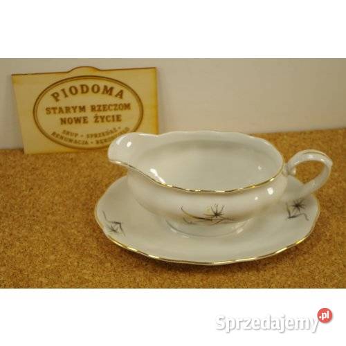 Porcelanowa sosjerka z podstawką Karolina