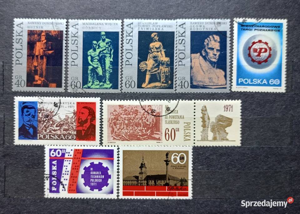 Znaczki polskie 1971 kasowane Leźnica Wielka-Osiedle sprzedam