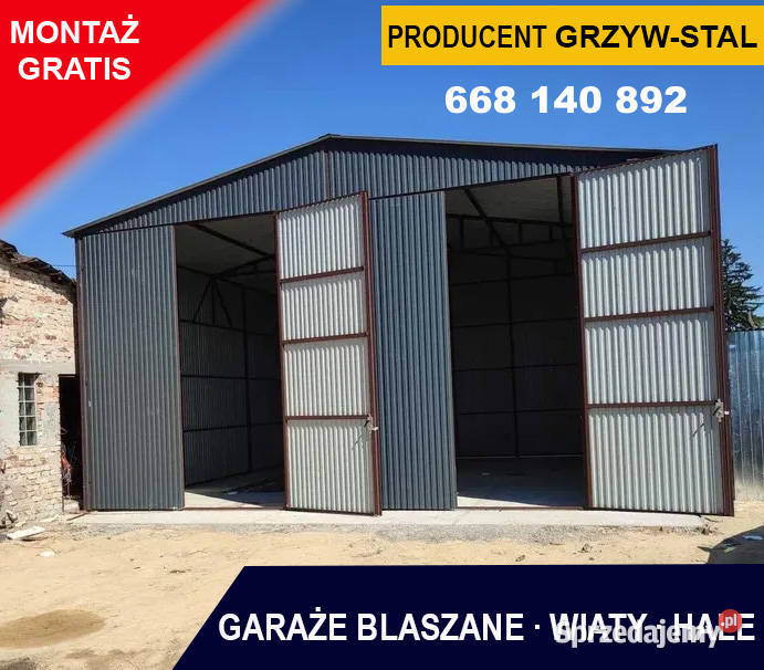 Garaż Blaszany MAGAZYNWiata Garażowa Blaszana Sprzedaż