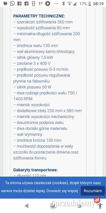 Szlifierka do drewna bębnowa walcowa szczotkarka podkarpackie Sanok