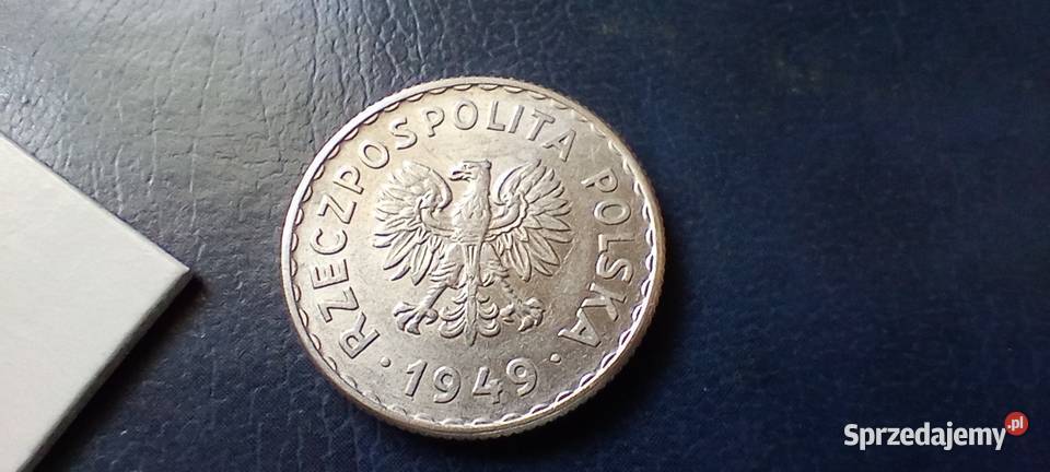 Stare monety 1 złoty 1949 AL piękna PRL Polska Numizmatyka Lesko