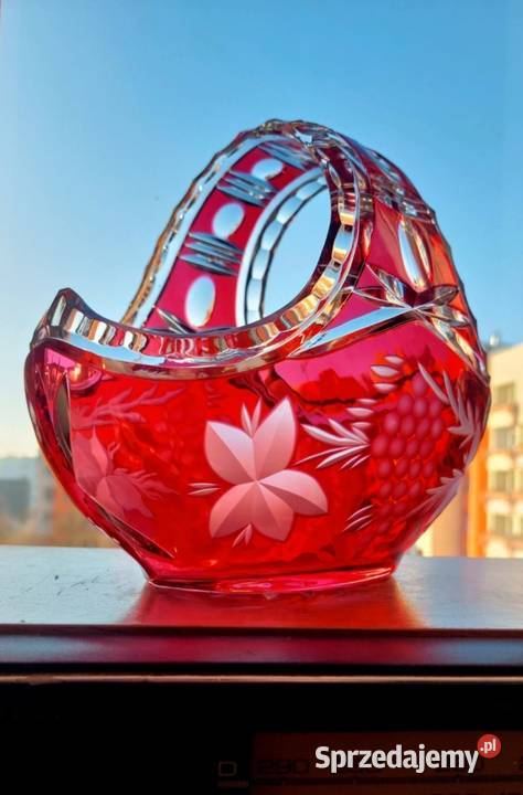 Piękny koszyk kryształowy PRL Wrocław sprzedam