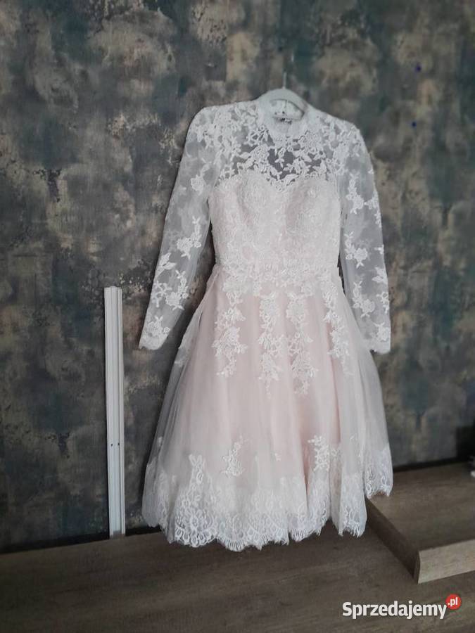 koronkowa Bladoróżowa sukienka midi 36Louboutin świętokrzyskie Solec-Zdrój