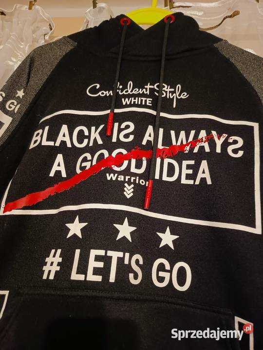 Męska Czarna Bluza z Kapturem Hoodie z Nadrukiem Suwałki
