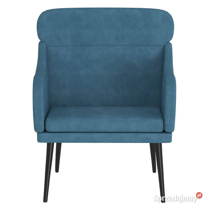 Fotel niebieski 63x76x80 obity aksamitem Fotele Warszawa