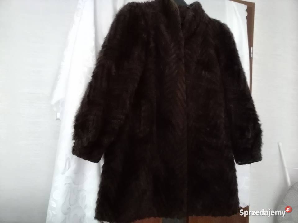 Sztuczne futerko ciemny brąz Bez wzoru Łódź