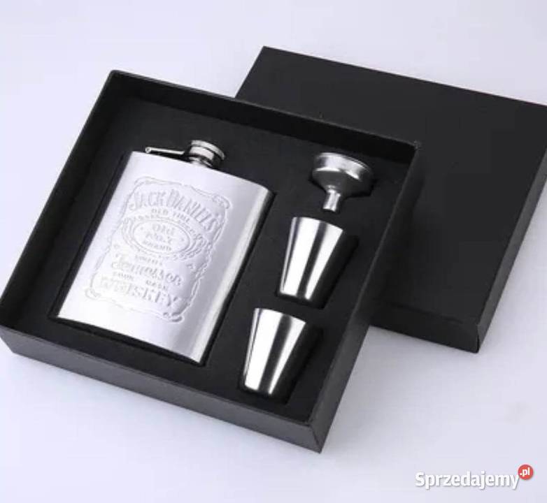 Stalowa Piersiówka Zestaw Prezent Mężczyzny Poznań