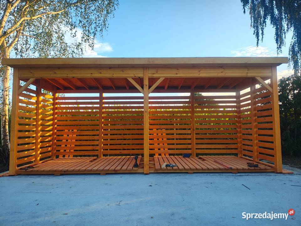 Drewutnia podwójna na drewno 55 x 2m z dachem Kalety