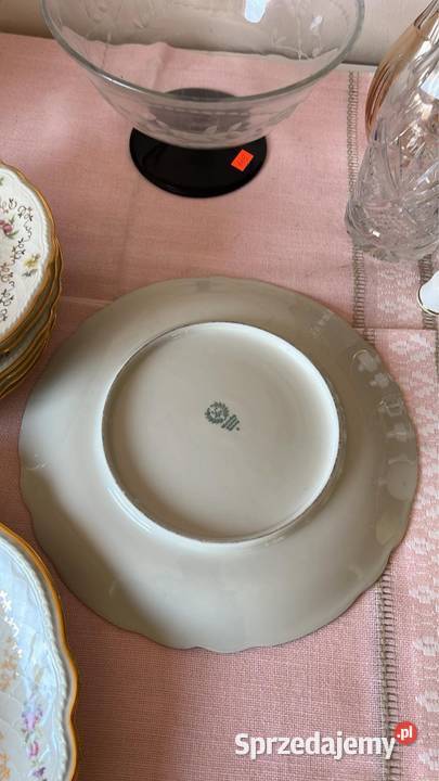 Duża patera Ecru Winterling Bavaria Germany Porcelana i szkło