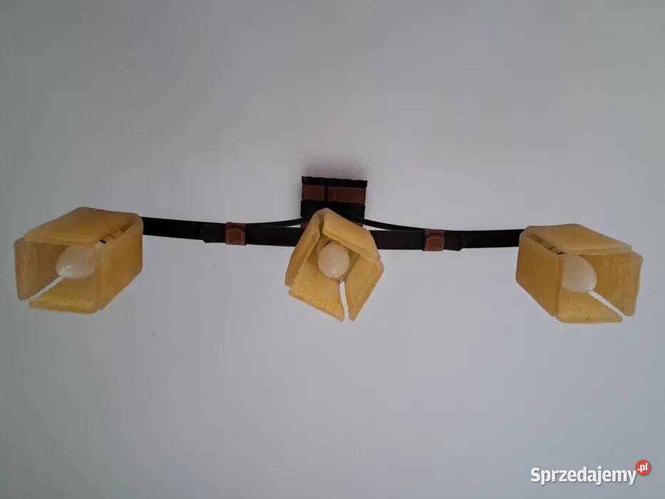 Żyrandol vintage z grubego szkła