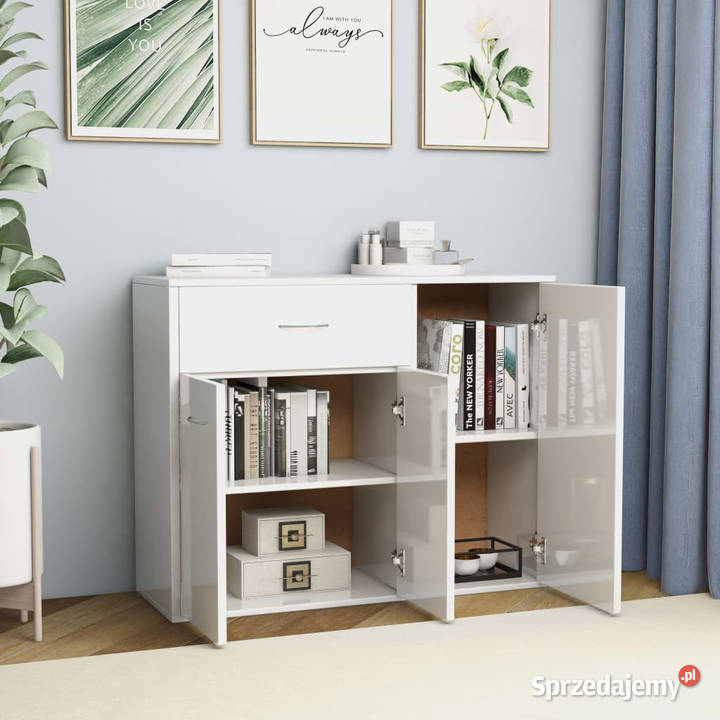 Szafka biała z połyskiem 88x30x70 materiał Warszawa
